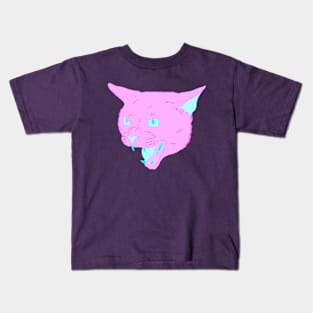 Vaporwave Cat - Wild Berry Kids T-Shirt